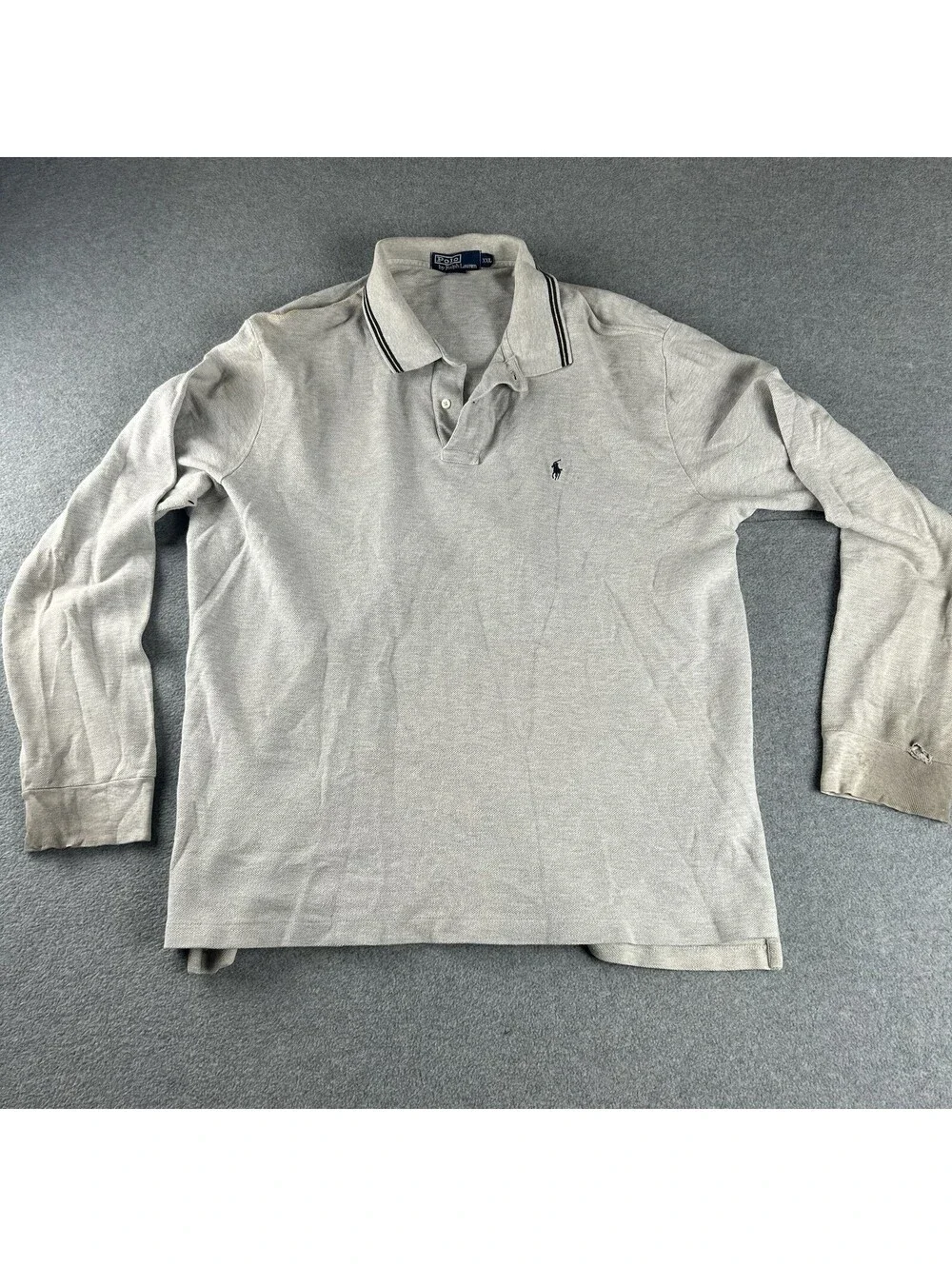 Ralph Lauren Shirt Polo Gray Long Sleeve Mens Size XXL